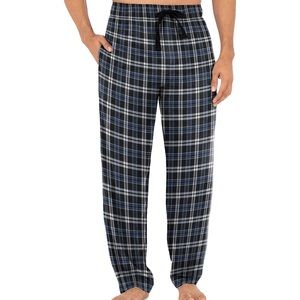 Fruit of the Loom Men's Woven Sleep Pajama Pant, Black Plaid, Small
